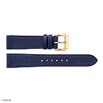 Navy Blue Leather Watch Strap, Classic Flat Slim Style Size 16mm - Image 3