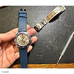 ROLEX Watch Strap, Epsom Calf Leather, Blue, Classic Flat - Image 3