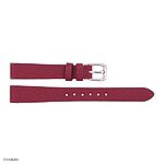 Premium Red Burgundy Calf EPSOM Leather Flat Slim Watch Band 12mm