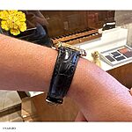LONGINES Black Classic Crocodile Leather Watch Strap - Image 5