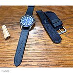 ORIENT Watch Strap in Epsom Calf Leather, Navy Blue, Classic Flat Style - Image 2