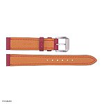 Premium Epsom Calf Leather Watch Strap, Burgundy Red, 16mm - Image 2