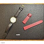 LONGINES Watch Strap Epsom Calf Leather Burgundy Red Classic Flat - Image 2