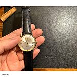OMEGA Black Leather Classic Watch Strap