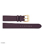 Premium Epsom Calf Leather Watch Band, Brown, Flat and Slim, 16mm Size - Image 3
