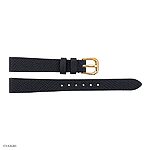 Premium Calfskin Epsom Watch Strap in Black, Thin Flat Design, 12mm - Image 3