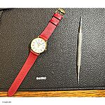 LONGINES Watch Strap Epsom Calf Leather Burgundy Red Classic Flat - Image 3