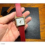 MICHAEL KORS Red Burgundy Epsom Calf Leather Watch Strap, Classic Flat Design - Image 3