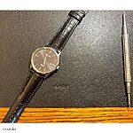 CITIZEN Watch Strap - Black Crocodile Leather, Classic Style - Image 3