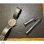 TISSOT Classic Black Leather Watch Strap - Image 2