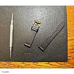 STUHRLING Black Leather Vintage Thread Watch Strap - Image 2