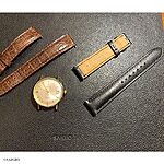 OMEGA Black Leather Classic Watch Strap - Image 2
