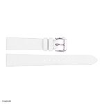 White Leather Watch Band, Classic Flat Thin Unstitched, 16mm
