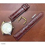ENDURO Classic Brown-Red Crocodile Leather Watch Band
