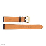 Black Leather Watch Strap, Classic, Flat & Thin, Unstitched, Size 16mm - Image 4