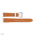 White Leather Watch Band, Classic Flat Thin Unstitched, 16mm - Image 5