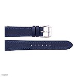 Navy Blue Leather Watch Strap, Classic Flat Slim Style Size 16mm