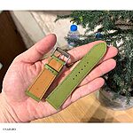 CALVIN KLEIN Olive Green Leather Watch Strap Classic Flat Style - Image 3
