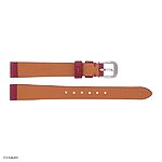 Premium Red Burgundy Calf EPSOM Leather Flat Slim Watch Band 12mm - Image 2