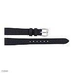 Premium Calfskin Epsom Watch Strap in Black, Thin Flat Design, 12mm