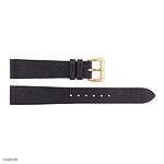 Black Leather Watch Strap, Classic, Flat & Thin, Unstitched, Size 16mm - Image 3