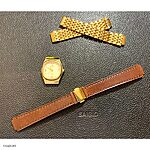 MERVEILLE Brown Leather Classic Flat Watch Strap - Image 3
