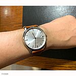 PERRELET Classic Flat Yellow Cow Leather Watch Strap - Image 2