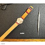 LONGINES Watch Strap Epsom Calf Leather Burgundy Red Classic Flat - Image 4