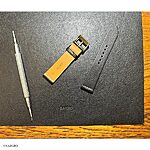 STUHRLING Black Leather Vintage Thread Watch Strap - Image 3