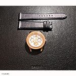 FOSSIL Navy Blue Leather Watch Strap – Classic Flat Style