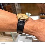 LONGINES Black Crocodile Leather Watch Strap, Classic Flat Style - Image 4