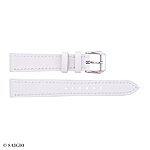 Classic Thin Flat White Cow Leather Watch Strap Size 14mm