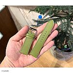 CALVIN KLEIN Olive Green Leather Watch Strap Classic Flat Style - Image 2