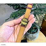 FERRAGAMO Women's Red Leather Flat Classic Watch Strap - Image 4