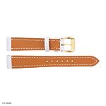 Classic Thin Flat White Cow Leather Watch Strap Size 14mm - Image 4