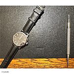 TISSOT Classic Black Leather Watch Strap - Image 3