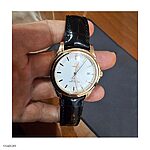 OMEGA DE VILLE Black Crocodile Leather Watch Strap, Classic Style