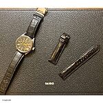 SEIKO Black Crocodile Leather Classic Watch Strap - Image 2
