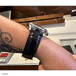 SEIKO Black Crocodile Leather Classic Watch Strap - Image 5