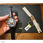 INVICTA Black Crocodile Leather Classic Watch Strap - Image 2