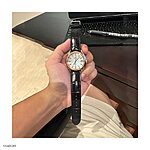 OMEGA SEAMASTER Watch Band Black Crocodile Leather Classic Style