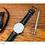 CITIZEN Classic Black Crocodile Leather Watch Strap - Image 3