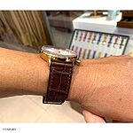 EMPORIO ARMANI Brown Crocodile Leather Classic Flat Watch Strap - Image 5