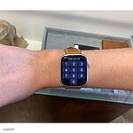 Premium Epsom Calfskin Leather Strap for Apple Watch Series 7 in Yellow with White Stitching