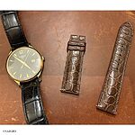 TISSOT Classic-Style Brown Crocodile Leather Watch Strap