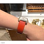 Michael Kors Orange Leather Flat Classic Watch Strap - Image 5