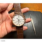 EMPORIO ARMANI Brown Crocodile Leather Classic Flat Watch Strap - Image 3