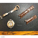 CARTIER Brown Crocodile Leather Watch Strap, Classic Style