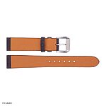 Premium Epsom Calf Leather Watch Band, Brown, Flat and Slim, 16mm Size - Image 2