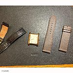 EDOX Epsom Brown Leather Watch Strap, Classic Flat Style
